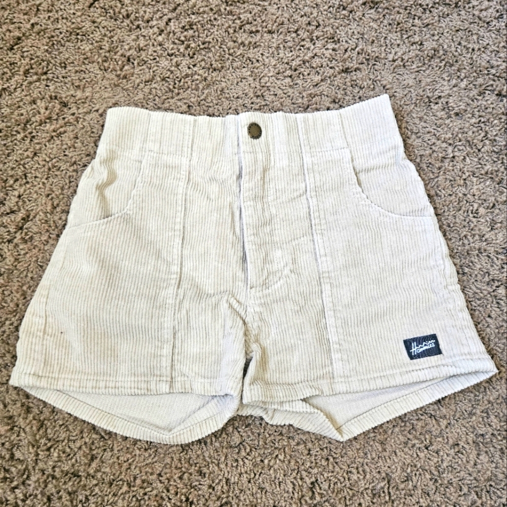 Hammies High Waist Corduroy Shorts - Cream